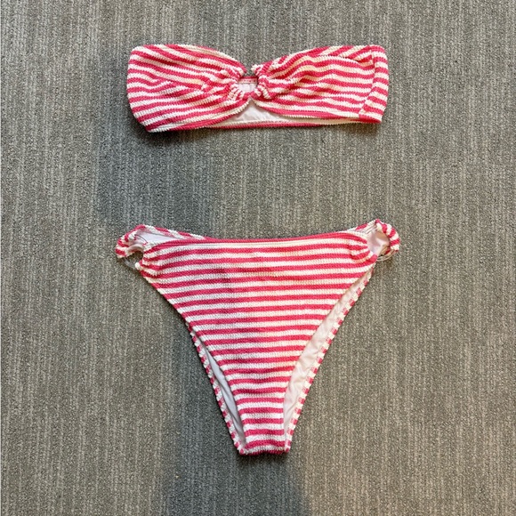 PacSun Other - Pink and White Striped Bikini Set